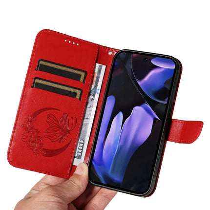 For Google Pixel 9a Case Butterfly Pattern Leather Wallet Flip Phone Cover
