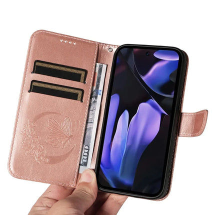 For Google Pixel 9a Case Butterfly Pattern Leather Wallet Flip Phone Cover