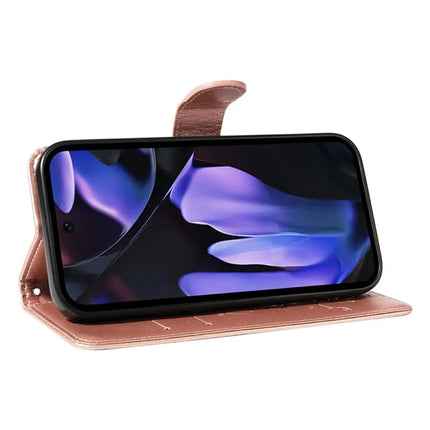 For Google Pixel 9a Case Flower Pattern PU Leather Wallet Phone Cover