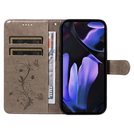 For Google Pixel 9a Case Flower Pattern PU Leather Wallet Phone Cover