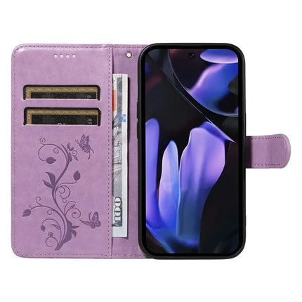 For Google Pixel 9a Case Flower Pattern PU Leather Wallet Phone Cover