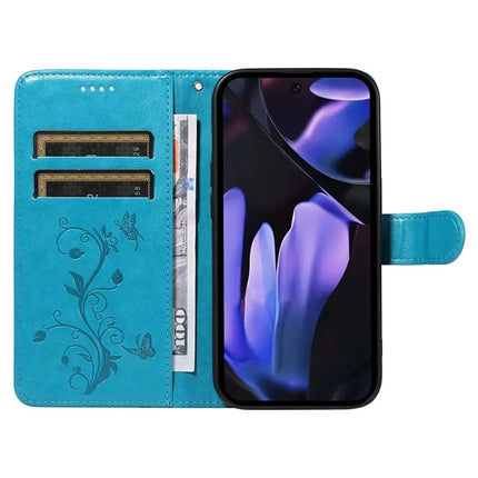 For Google Pixel 9a Case Flower Pattern PU Leather Wallet Phone Cover