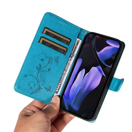 For Google Pixel 9a Case Flower Pattern PU Leather Wallet Phone Cover