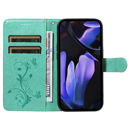 For Google Pixel 9a Case Flower Pattern PU Leather Wallet Phone Cover