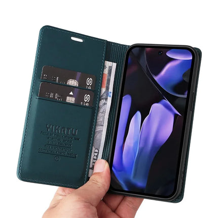 YIKATU YK-001 For Google Pixel 9a Case Stand Leather Phone Cover Strong Magnetic Closure