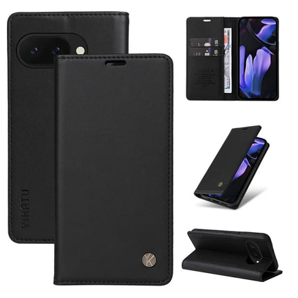 YIKATU YK-001 For Google Pixel 9a Case Stand Leather Phone Cover Strong Magnetic Closure