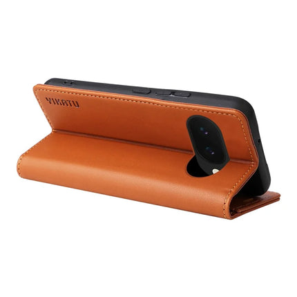 YIKATU YK-001 For Google Pixel 9a Case Stand Leather Phone Cover Strong Magnetic Closure