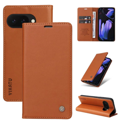 YIKATU YK-001 For Google Pixel 9a Case Stand Leather Phone Cover Strong Magnetic Closure
