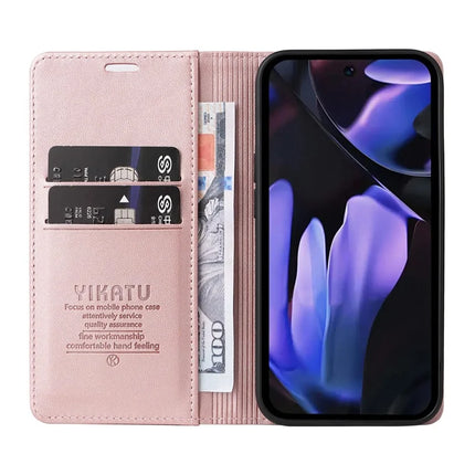 YIKATU YK-001 For Google Pixel 9a Case Stand Leather Phone Cover Strong Magnetic Closure
