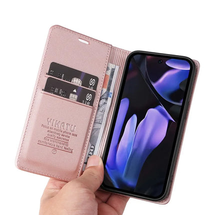 YIKATU YK-001 For Google Pixel 9a Case Stand Leather Phone Cover Strong Magnetic Closure