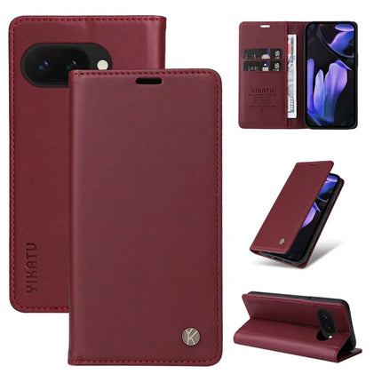 YIKATU YK-001 For Google Pixel 9a Case Stand Leather Phone Cover Strong Magnetic Closure