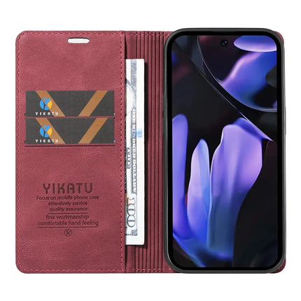 YIKATU YK-004 For Google Pixel 9a Case Leather Skin-Touch Phone Cover Magnetic Auto-Absorbed