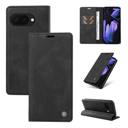 YIKATU YK-004 For Google Pixel 9a Case Leather Skin-Touch Phone Cover Magnetic Auto-Absorbed