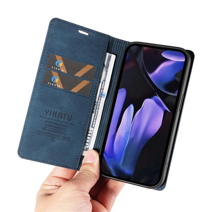 YIKATU YK-004 For Google Pixel 9a Case Leather Skin-Touch Phone Cover Magnetic Auto-Absorbed
