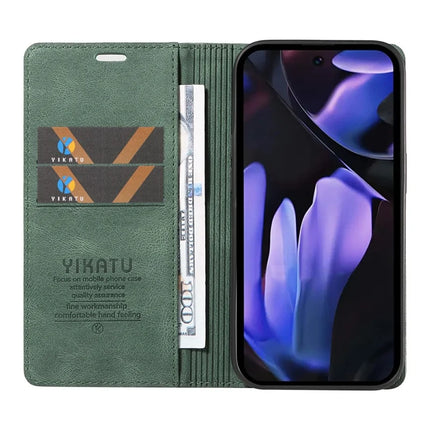 YIKATU YK-004 For Google Pixel 9a Case Leather Skin-Touch Phone Cover Magnetic Auto-Absorbed