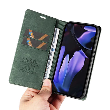 YIKATU YK-004 For Google Pixel 9a Case Leather Skin-Touch Phone Cover Magnetic Auto-Absorbed