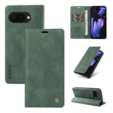 YIKATU YK-004 For Google Pixel 9a Case Leather Skin-Touch Phone Cover Magnetic Auto-Absorbed