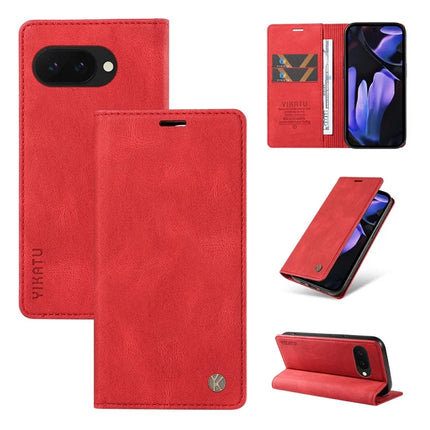 YIKATU YK-004 For Google Pixel 9a Case Leather Skin-Touch Phone Cover Magnetic Auto-Absorbed