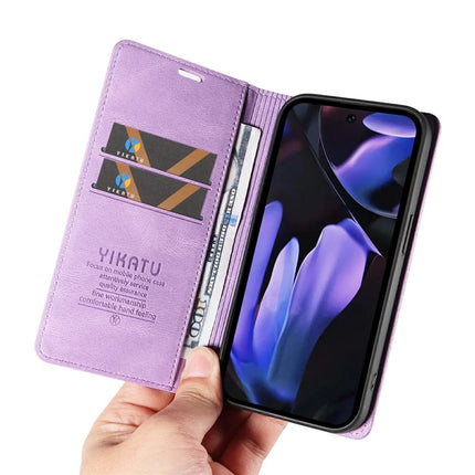 YIKATU YK-004 For Google Pixel 9a Case Leather Skin-Touch Phone Cover Magnetic Auto-Absorbed