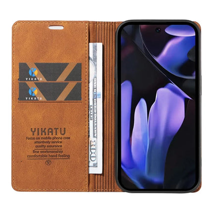 YIKATU YK-004 For Google Pixel 9a Case Leather Skin-Touch Phone Cover Magnetic Auto-Absorbed