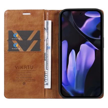 YIKATU YK-006 For Google Pixel 9a Case Magnetic Closure Leather Phone Cover Litchi Texture