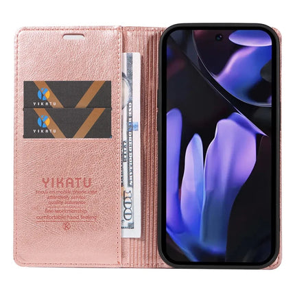 YIKATU YK-006 For Google Pixel 9a Case Magnetic Closure Leather Phone Cover Litchi Texture
