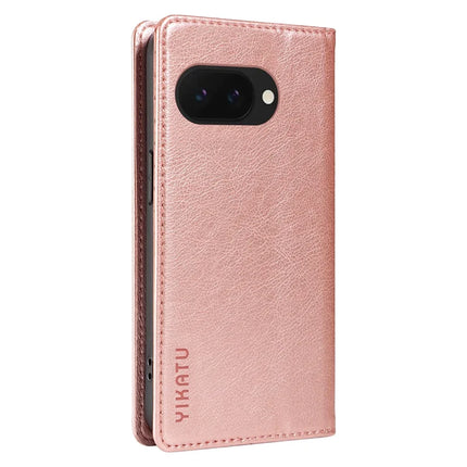 YIKATU YK-006 For Google Pixel 9a Case Magnetic Closure Leather Phone Cover Litchi Texture