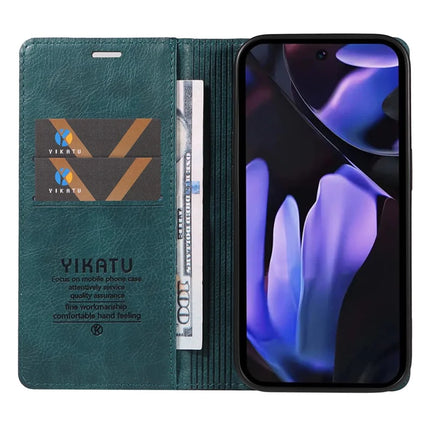 YIKATU YK-006 For Google Pixel 9a Case Magnetic Closure Leather Phone Cover Litchi Texture