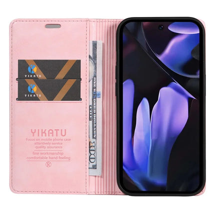 YIKATU YK-006 For Google Pixel 9a Case Magnetic Closure Leather Phone Cover Litchi Texture