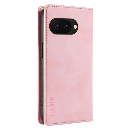 YIKATU YK-006 For Google Pixel 9a Case Magnetic Closure Leather Phone Cover Litchi Texture