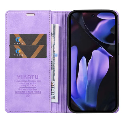 YIKATU YK-006 For Google Pixel 9a Case Magnetic Closure Leather Phone Cover Litchi Texture