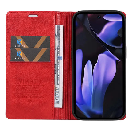 YIKATU YK-006 For Google Pixel 9a Case Magnetic Closure Leather Phone Cover Litchi Texture