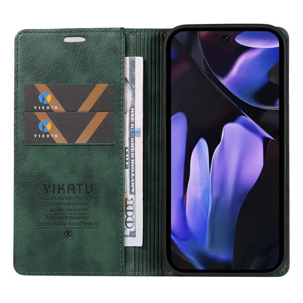 YIKATU YK-006 For Google Pixel 9a Case Magnetic Closure Leather Phone Cover Litchi Texture