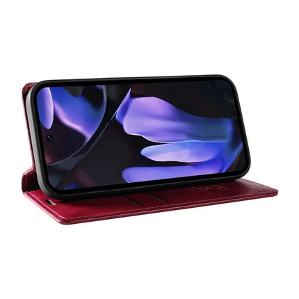YIKATU YK-006 For Google Pixel 9a Case Magnetic Closure Leather Phone Cover Litchi Texture