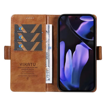 YIKATU YK-007 For Google Pixel 9a Case Side Buckle PU Leather Phone Cover Litchi Texture