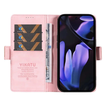 YIKATU YK-007 For Google Pixel 9a Case Side Buckle PU Leather Phone Cover Litchi Texture