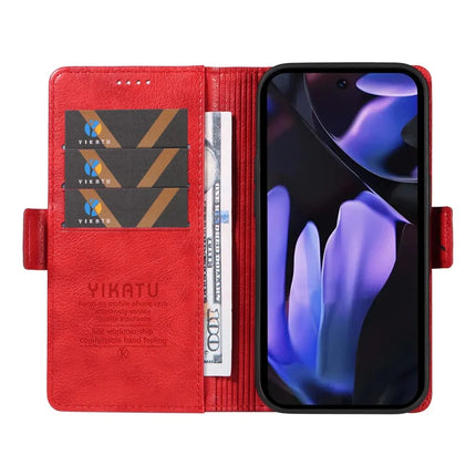YIKATU YK-007 For Google Pixel 9a Case Side Buckle PU Leather Phone Cover Litchi Texture
