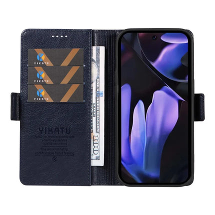 YIKATU YK-007 For Google Pixel 9a Case Side Buckle PU Leather Phone Cover Litchi Texture