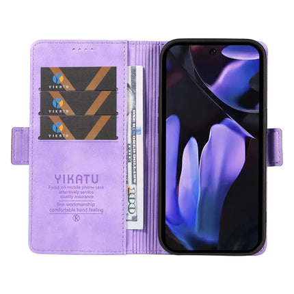 YIKATU YK-007 For Google Pixel 9a Case Side Buckle PU Leather Phone Cover Litchi Texture