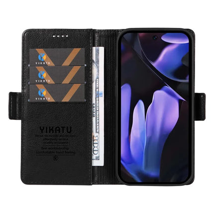 YIKATU YK-007 For Google Pixel 9a Case Side Buckle PU Leather Phone Cover Litchi Texture