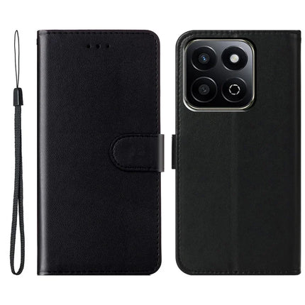 For Honor X7c 4G / Honor 200 Smart 5G Case with Card Holder PU Leather Flip Wallet Phone Cover - Black