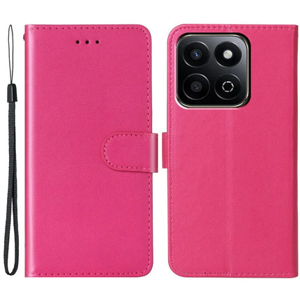 For Honor X7c 4G / Honor 200 Smart 5G Case with Card Holder PU Leather Flip Wallet Phone Cover - Rose