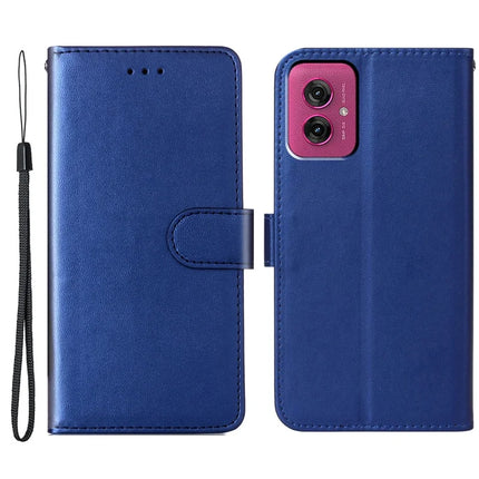 For Motorola Moto G55 5G Case with Card Holder PU Leather Flip Wallet Phone Cover - Blue