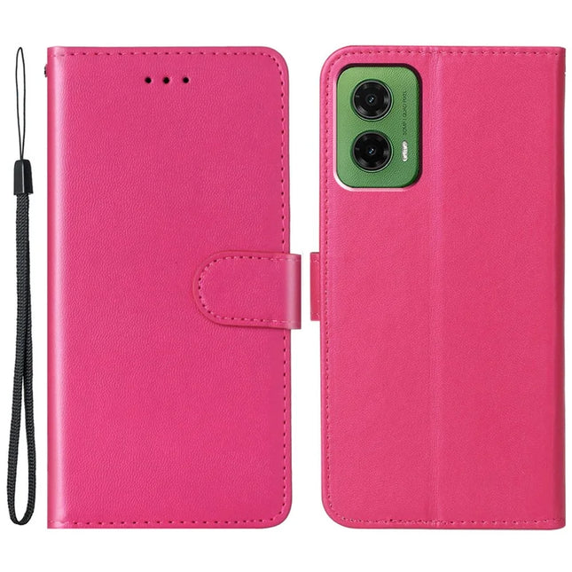 For Motorola Moto G35 5G Case with Card Holder PU Leather Flip Wallet Phone Cover - Rose