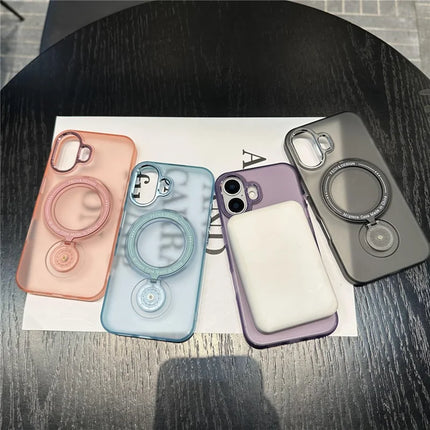 For iPhone 16 Plus Magnetic Case Kickstand Hard PC Phone Back Cover
