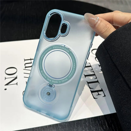 For iPhone 16 Plus Magnetic Case Kickstand Hard PC Phone Back Cover