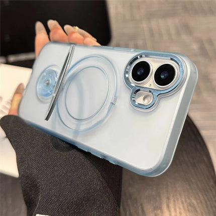For iPhone 16 Plus Magnetic Case Kickstand Hard PC Phone Back Cover