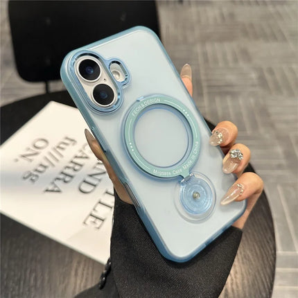 For iPhone 16 Plus Magnetic Case Kickstand Hard PC Phone Back Cover