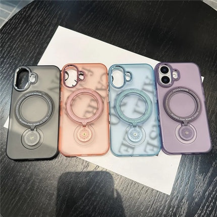 For iPhone 16 Plus Magnetic Case Kickstand Hard PC Phone Back Cover