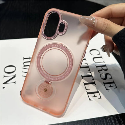 For iPhone 16 Plus Magnetic Case Kickstand Hard PC Phone Back Cover